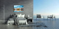 Glass Picture Toughened Wall Art  - Wall Art Glass Print Picture SART02 Cities Series: Norwegian city in winter time