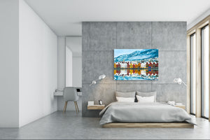 Glass Picture Toughened Wall Art  - Wall Art Glass Print Picture SART02 Cities Series: Norwegian city in winter time