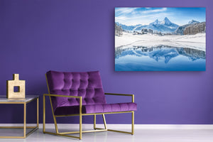 Graphic Art Print on Glass - Beautiful Quality Glass Print Picture SART01C Nature Series: Wonderland scenery in the Alps