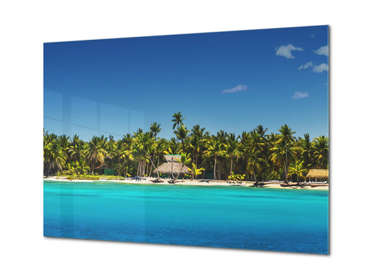 Glass Printed Picture - Wall Picture behind Tempered Glass SART01D Nature Series: Tropical Island beach
