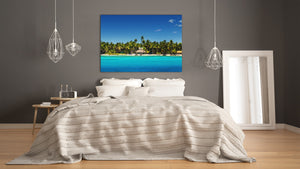 Glass Printed Picture - Wall Picture behind Tempered Glass SART01D Nature Series: Tropical Island beach