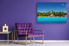 Glass Printed Picture - Wall Picture behind Tempered Glass SART01D Nature Series: Tropical Island beach
