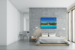 Glass Printed Picture - Wall Picture behind Tempered Glass SART01D Nature Series: Tropical Island beach
