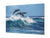 Glass Picture Wall Art - Picture on Glass SART03A Animals Series: Dolphins jumping over breaking waves