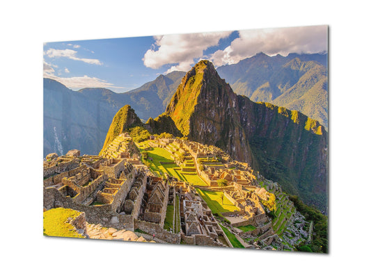 Modern Glass Picture - Contemporary Wall Art SART01 Nature Series: Machu Picchu