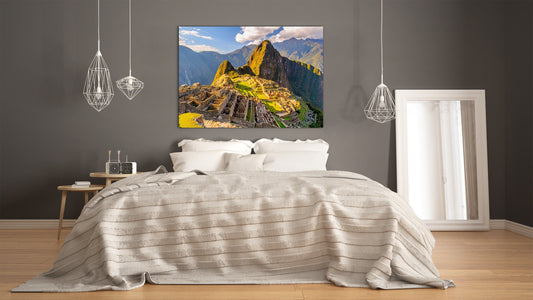Modern Glass Picture - Contemporary Wall Art SART01 Nature Series: Machu Picchu