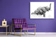 Wall Art - Glass Print Canvas Picture SART03B Animals Series: Black and white photo of elephant family