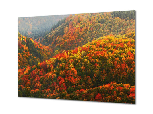Modern Glass Picture - Contemporary Wall Art SART01 Nature Series: Beautiful autumn in Czech Republic