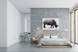 Glass Picture Wall Art - Picture on Glass SART03A Animals Series: Digital rhino