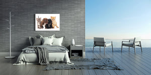 Glass Picture Wall Art - Picture on Glass SART03A Animals Series: Kittens and puppies