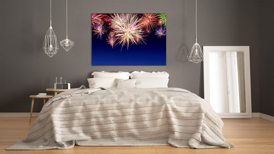 Glass Print Wall Art – Image on Glass  SART05 Miscellanous Series: Multi-colored fireworks