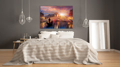 Glass Picture Toughened Wall Art  - Wall Art Glass Print Picture SART02 Cities Series: A date on the Gondola in Venice