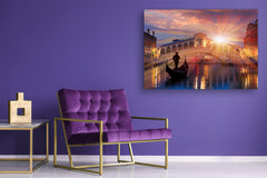 Glass Picture Toughened Wall Art  - Wall Art Glass Print Picture SART02 Cities Series: A date on the Gondola in Venice