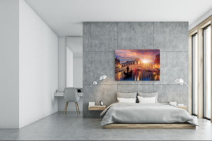 Glass Picture Toughened Wall Art  - Wall Art Glass Print Picture SART02 Cities Series: A date on the Gondola in Venice