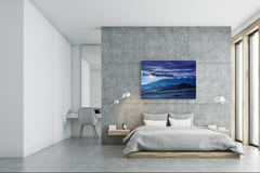 Glass Print Wall Art – Image on Glass SART01B Nature Series: Highland landscape by nighttime