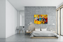 Glass Print Wall Art – Image on Glass  SART05 Miscellanous Series: Modern oil painting on canvas: Kandinsky style