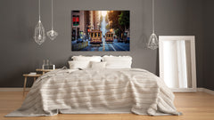Glass Picture Toughened Wall Art  - Wall Art Glass Print Picture SART02 Cities Series: Traditional Cable Cars in San Francisco