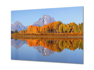 Graphic Art Print on Glass - Beautiful Quality Glass Print Picture SART01C Nature Series: Autumn scenery