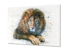 Glass Picture Wall Art - Picture on Glass SART03A Animals Series: Lion