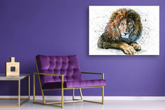 Glass Picture Wall Art - Picture on Glass SART03A Animals Series: Lion