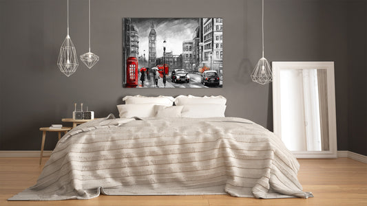 Glass Picture Toughened Wall Art  - Wall Art Glass Print Picture SART02 Cities Series: Street view of London