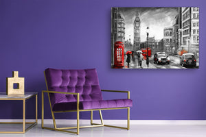 Glass Picture Toughened Wall Art  - Wall Art Glass Print Picture SART02 Cities Series: Street view of London