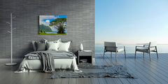Modern Glass Picture - Contemporary Wall Art SART01 Nature Series: Panoramic view of the Koolau mountains in Hawaii