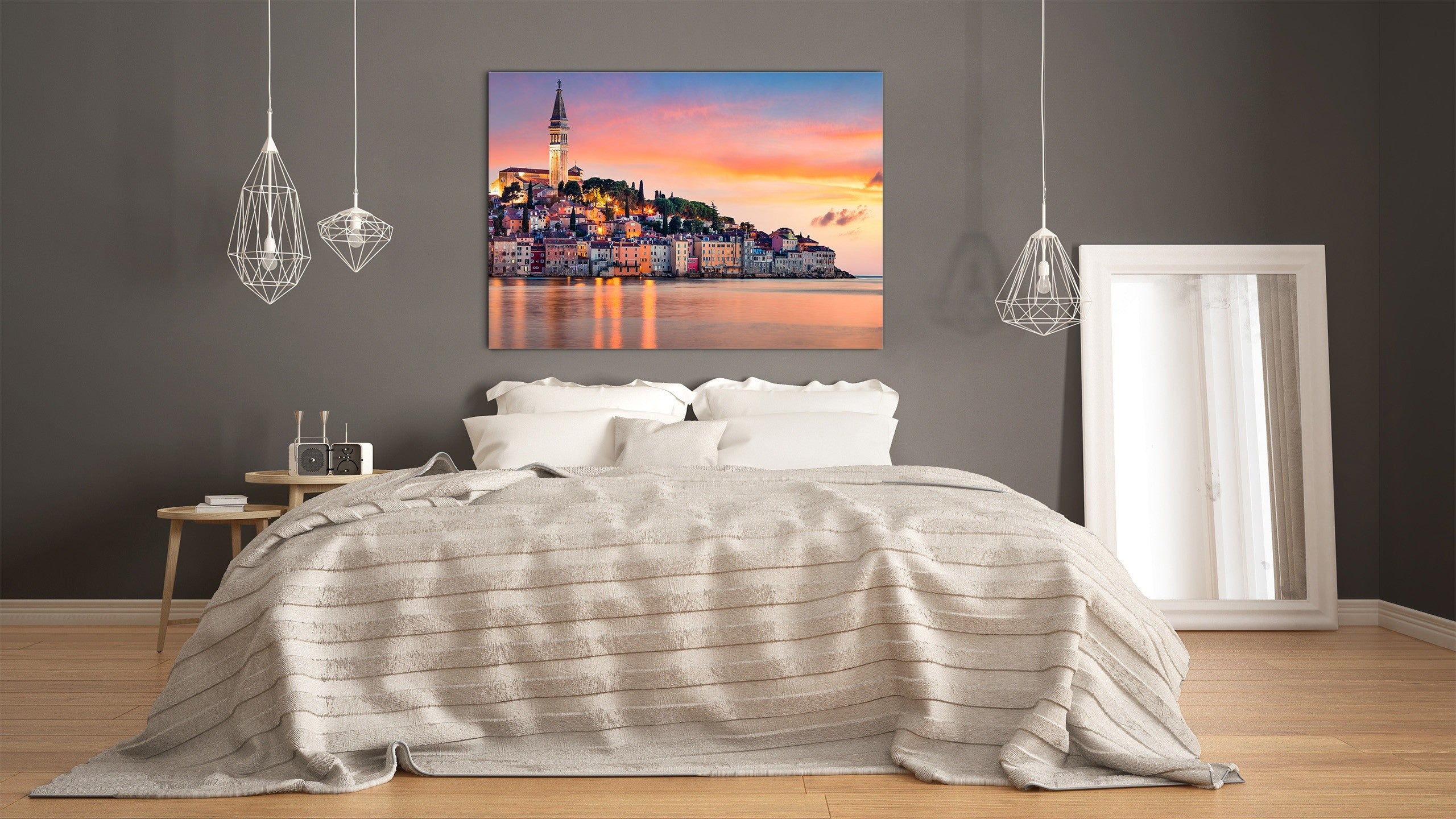 Glass Picture Toughened Wall Art  - Wall Art Glass Print Picture SART02 Cities Series: Sunset by the Adriatic Sea