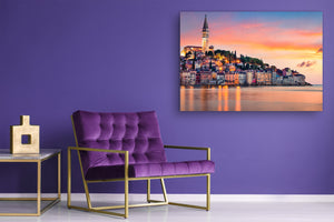 Glass Picture Toughened Wall Art  - Wall Art Glass Print Picture SART02 Cities Series: Sunset by the Adriatic Sea