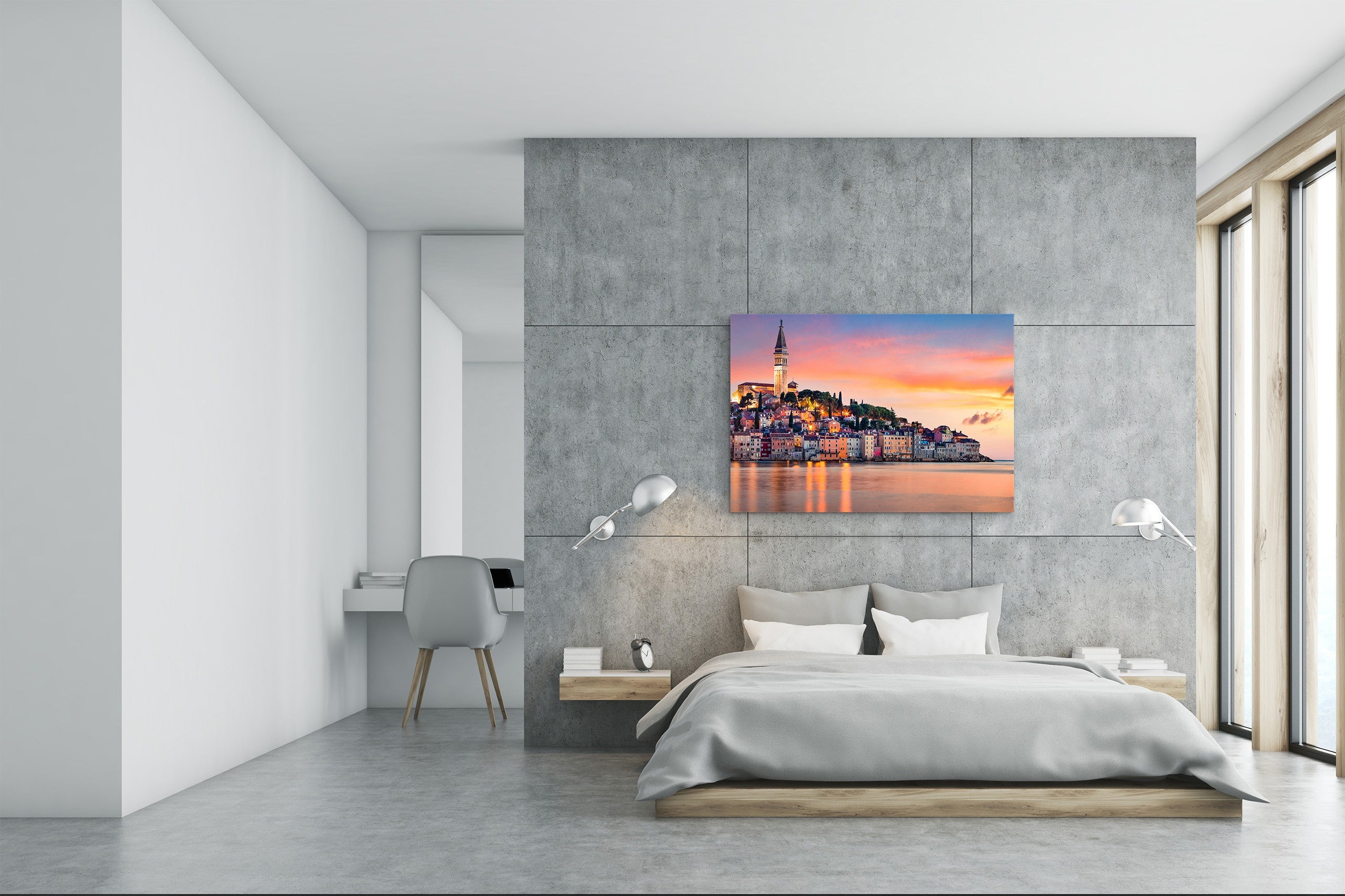 Glass Picture Toughened Wall Art  - Wall Art Glass Print Picture SART02 Cities Series: Sunset by the Adriatic Sea