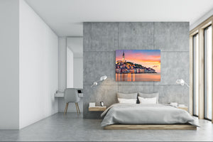 Glass Picture Toughened Wall Art  - Wall Art Glass Print Picture SART02 Cities Series: Sunset by the Adriatic Sea
