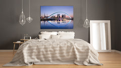 Glass Picture Toughened Wall Art  - Wall Art Glass Print Picture SART02 Cities Series: Colorful bridge in Dubai