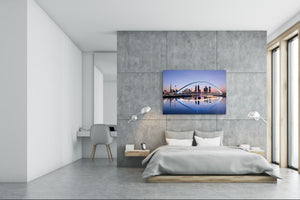 Glass Picture Toughened Wall Art  - Wall Art Glass Print Picture SART02 Cities Series: Colorful bridge in Dubai
