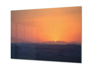 Glass Printed Picture - Wall Picture behind Tempered Glass SART01D Nature Series: Bluish shadows on the warm sky