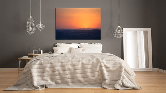 Glass Printed Picture - Wall Picture behind Tempered Glass SART01D Nature Series: Bluish shadows on the warm sky