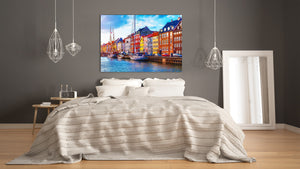 Glass Picture Toughened Wall Art  - Wall Art Glass Print Picture SART02 Cities Series: Old Town of Copenhagen