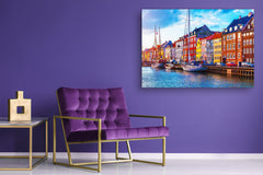 Glass Picture Toughened Wall Art  - Wall Art Glass Print Picture SART02 Cities Series: Old Town of Copenhagen