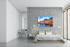 Glass Picture Toughened Wall Art  - Wall Art Glass Print Picture SART02 Cities Series: Old Town of Copenhagen