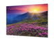 Modern Glass Picture - Contemporary Wall Art SART01 Nature Series: Pink flowers on a summer mountain