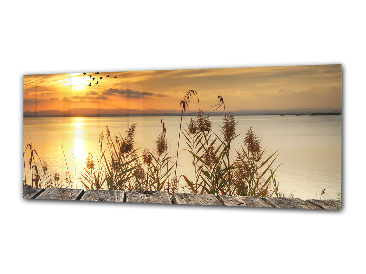 Wall Art Glass Print Picture 125 x 50 cm (? 50” x 20”) ; Lake 4