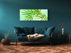 Glass Print Wall Art – Image on Glass 125 x 50 cm (? 50” x 20”) ; Leaves 3
