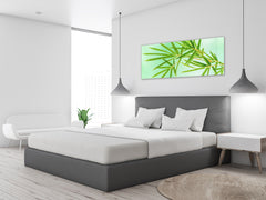 Glass Print Wall Art – Image on Glass 125 x 50 cm (? 50” x 20”) ; Leaves 3