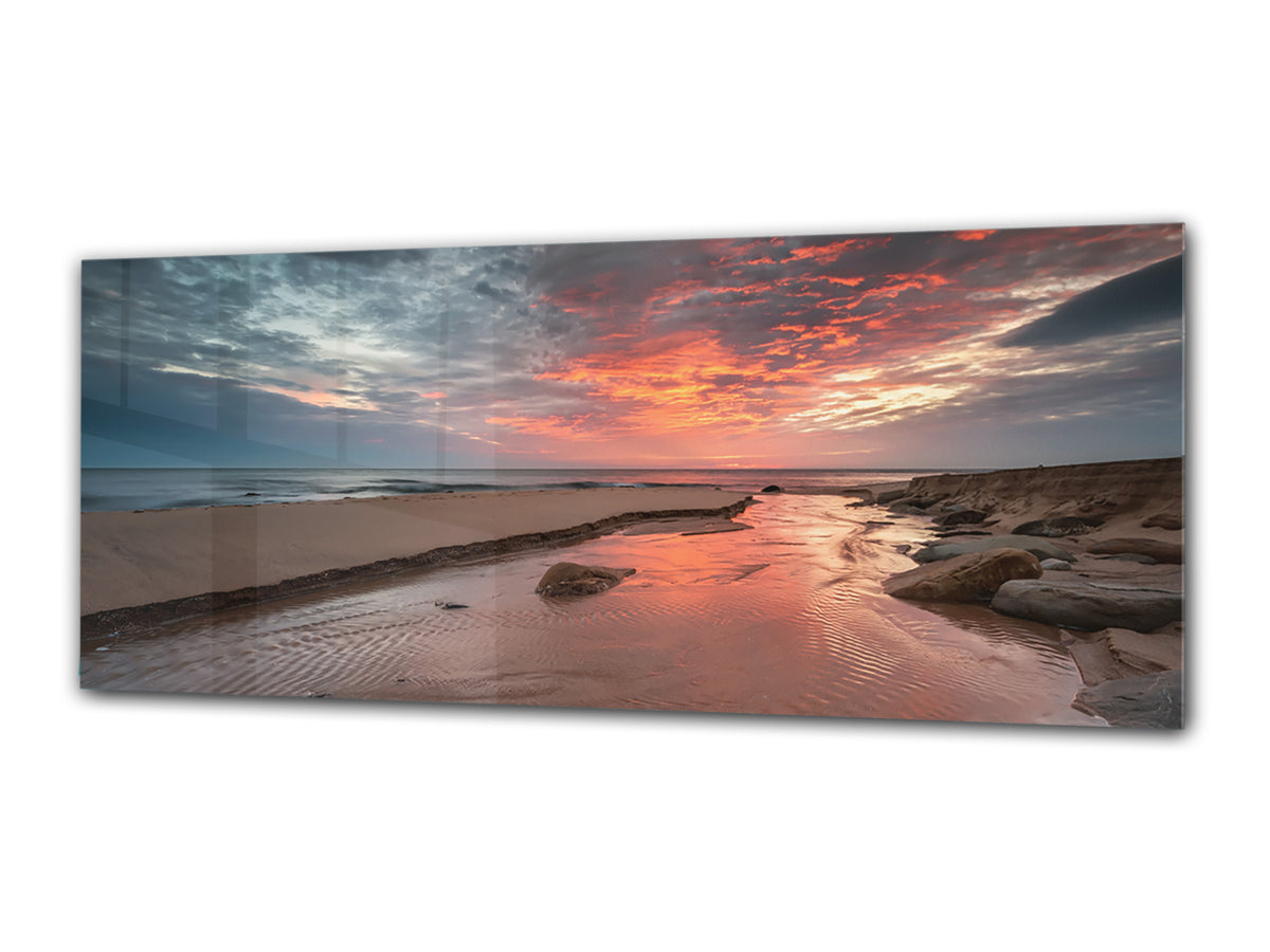 Wall Picture behind Tempered Glass 125 x 50 cm (? 50” x 20”) ; Beach 3