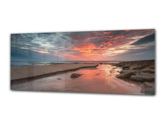 Wall Picture behind Tempered Glass 125 x 50 cm (? 50” x 20”) ; Beach 3