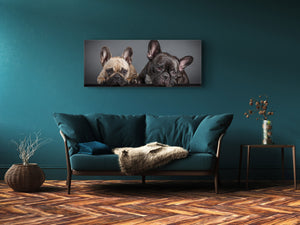 Glass Print Wall Art – Image on Glass 125 x 50 cm (≈ 50” x 20”) ; Dogs 1
