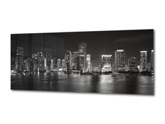 Beautiful Quality Glass Print Picture – Available in 5 different sizes – Cities Series 04: Miami skyscrapers at night