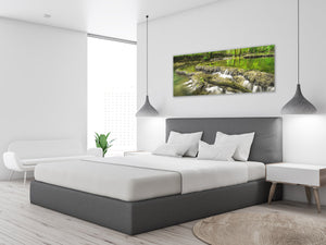 Glass Print Wall Art – Image on Glass 125 x 50 cm (≈ 50” x 20”) ; Forest 3