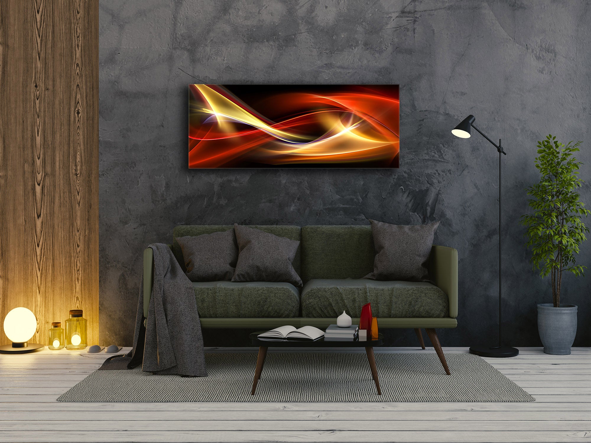 Glass Print Wall Art – Image on Glass 125 x 50 cm (? 50” x 20”) ; Abstract Art. 6
