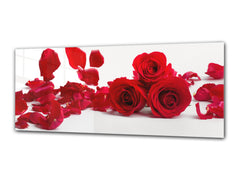 Glass Print Wall Art – Image on Glass 125 x 50 cm (? 50” x 20”) ; Roses 1