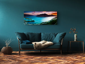 Graphic Art Print on Glass – Available in 5 different sizes – Nature Series 01B: Lake at dusk in Australia
